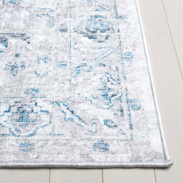 Safavieh Orlando Traditional Area Rug - Luxurious Power-loomed Design With Botanical Motifs For Elegant Homes Grey ,Blue 70% Felt,25% Velvet,5% Laminated Film Orl772f-4