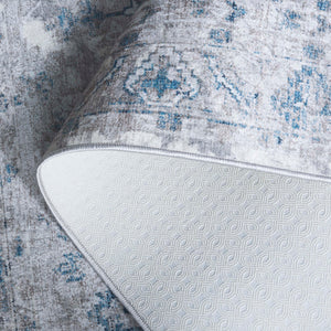 Safavieh Orlando Traditional Area Rug - Luxurious Power-loomed Design With Botanical Motifs For Elegant Homes Grey ,Blue 70% Felt,25% Velvet,5% Laminated Film Orl772f-4