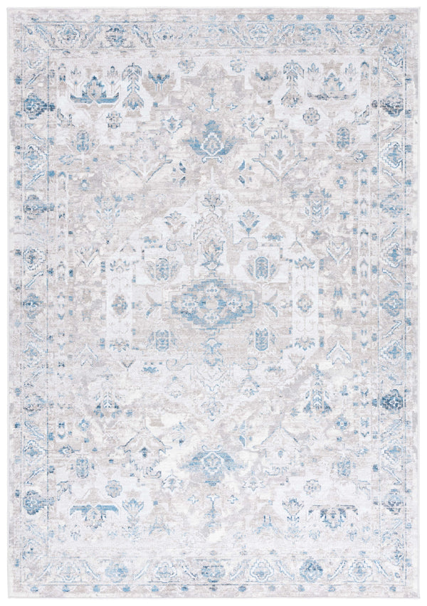 Safavieh Orlando Elegant Hallway Runner Rug - Traditional Oriental Design For Sophisticated Spaces Grey ,Blue 70% Felt,25% Velvet,5% Laminated Film Orl772f-5