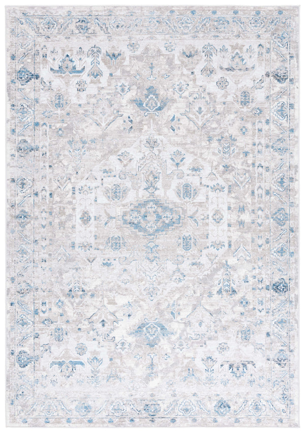 Safavieh Orlando Traditional Area Rug - Luxurious Power-loomed Design With Botanical Motifs For Elegant Homes Grey ,Blue 70% Felt,25% Velvet,5% Laminated Film Orl772f-4
