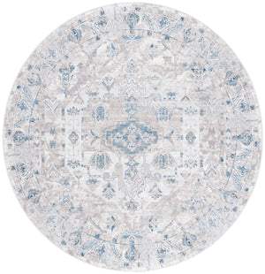 Safavieh Orlando Traditional Area Rug - Luxurious Power-loomed Design With Botanical Motifs For Elegant Homes Grey ,Blue 70% Felt,25% Velvet,5% Laminated Film Orl772f-4