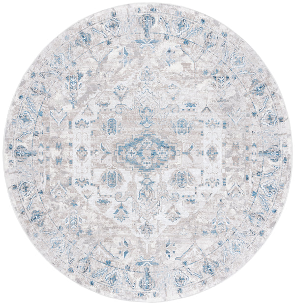 Safavieh Orlando Traditional Area Rug - Luxurious Power-loomed Design With Botanical Motifs For Elegant Homes Grey ,Blue 70% Felt,25% Velvet,5% Laminated Film Orl772f-4