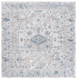 Safavieh Orlando Elegant Hallway Runner Rug - Traditional Oriental Design For Sophisticated Spaces Grey ,Blue 70% Felt,25% Velvet,5% Laminated Film Orl772f-7sq
