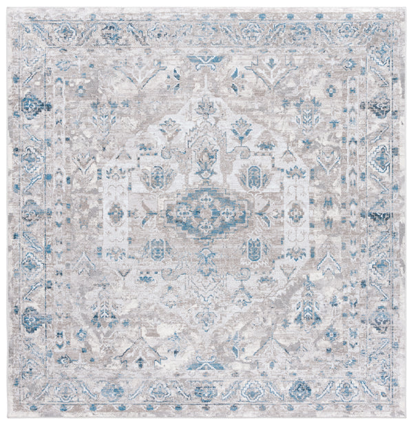 Safavieh Orlando Traditional Area Rug - Luxurious Power-loomed Design With Botanical Motifs For Elegant Homes Grey ,Blue 70% Felt,25% Velvet,5% Laminated Film Orl772f-4