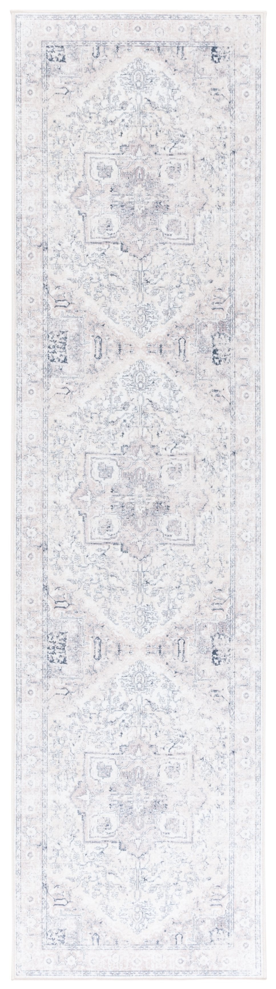 Safavieh Orlando Traditional Power-loomed Runner Rug - Elegant, Washable Design For Modern Living Spaces Beige ,Grey 70% Felt,25% Velvet,5% Laminated Film Orl774b-28