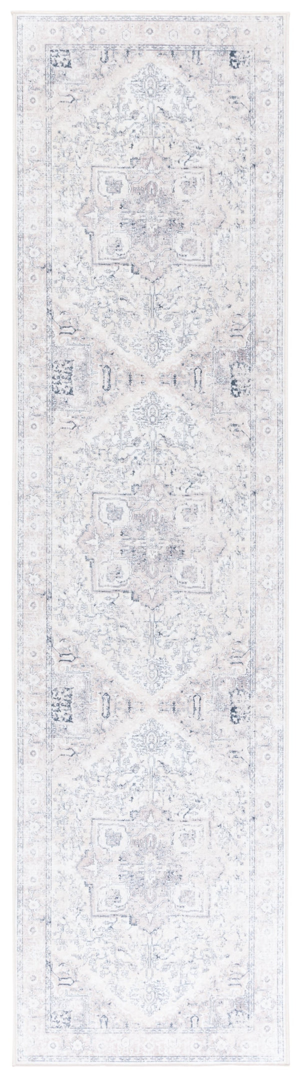 Safavieh Orlando Traditional Power-loomed Runner Rug - Elegant, Washable Design For Modern Living Spaces Beige ,Grey 70% Felt,25% Velvet,5% Laminated Film Orl774b-28