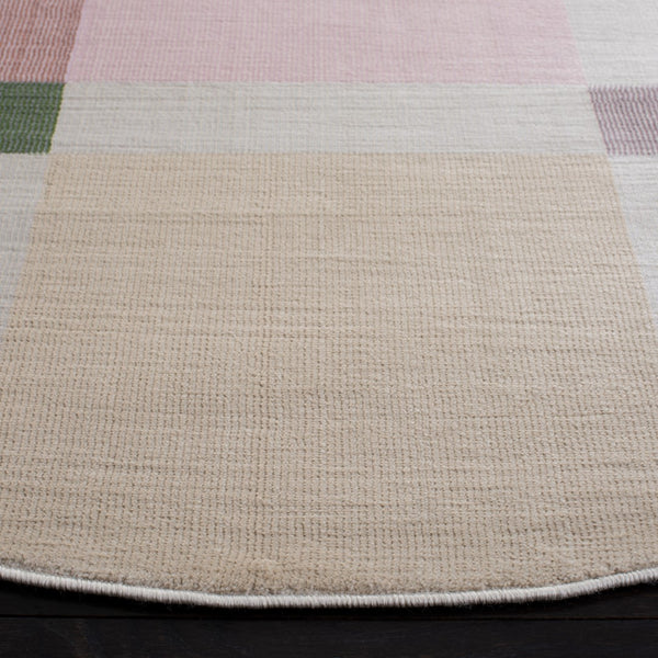 Safavieh Orwell 301 Power Loomed Contemporary Rug Beige / Pink 6'-7" x 6'-7" Round