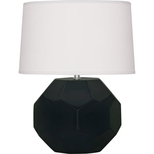 Robert Abbey Obsidian Franklin Table Lamp Obsidian Glazed Ceramic Oyster Linen Shade