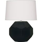 Robert Abbey Obsidian Franklin Table Lamp Obsidian Glazed Ceramic Oyster Linen Shade