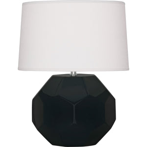 Robert Abbey Obsidian Franklin Accent Lamp Obsidian Glazed Ceramic Oyster Linen Shade