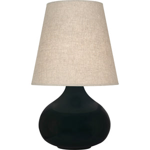 Robert Abbey Obsidian June Accent Lamp Obsidian Glazed Ceramic Buff Linen Shade