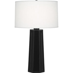 Robert Abbey Obsidian Mason Table Lamp Obsidian Glazed Ceramic Oyster Linen Shade