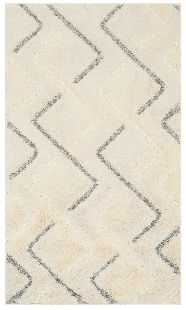Safavieh Olympia Shag 322 Power Loomed Shag & Flokati Rug Cream / Grey OSG322A-3