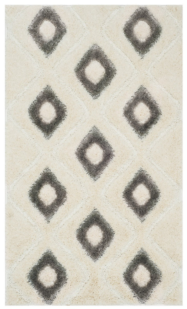 Safavieh Olympia Shag 325 Power Loomed Shag & Flokati Rug Cream / Grey OSG325A-28