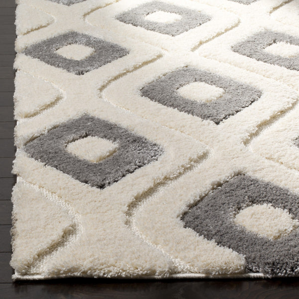 Safavieh Olympia Shag 325 Power Loomed Shag & Flokati Rug Cream / Grey OSG325A-28