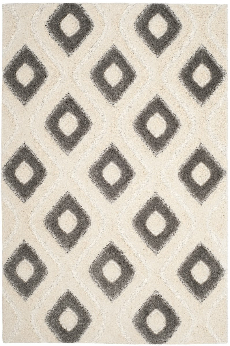 Safavieh Olympia Shag 325 Power Loomed Shag & Flokati Rug Cream / Grey OSG325A-28