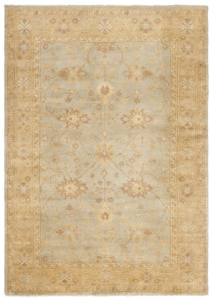 Safavieh Oushak Oversized Hand-knotted Wool Area Rug - Luxurious Light Blue & Gold, 12' X 18' Elegance Light Blue ,Gold Wool Osh151a-1218