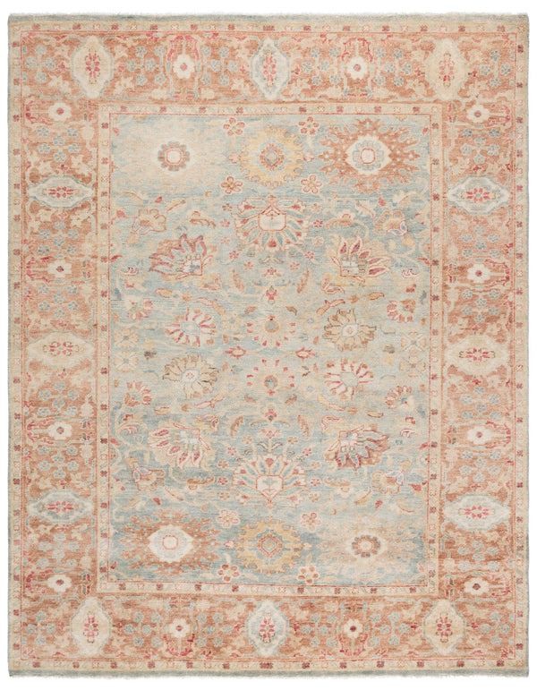 Safavieh Oushak Grey And Rust Large Rectangle Area Rug – Hand-knotted, 8x10 Ft, Timeless Elegance For Your Home Grey ,Rust 80% Wool,20% Cotton Osh201f-8