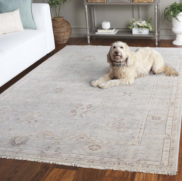 Safavieh Oushak Hand-knotted Area Rug – Elegant Floral Design In Soft Grey And Beige, Perfect For Any Space Light Grey ,Beige 80% Wool,20% Cotton Osh651g-6