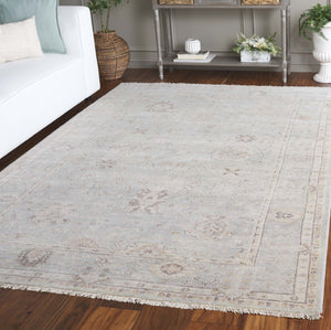 Safavieh Oushak Hand-knotted Area Rug – Elegant Floral Design In Soft Grey And Beige, Perfect For Any Space Light Grey ,Beige 80% Wool,20% Cotton Osh651g-6