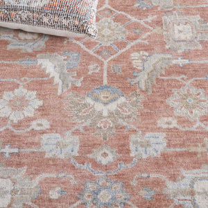 Safavieh Oushak Hand Knotted Area Rug - Timeless Elegance In Luxurious Wool & Cotton Blend For Your Home Rust ,Beige 80% Wool,20% Cotton Osh652p-6