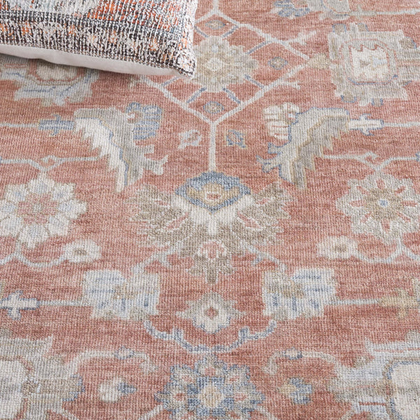 Safavieh Oushak Hand Knotted Area Rug - Timeless Elegance In Luxurious Wool & Cotton Blend For Your Home Rust ,Beige 80% Wool,20% Cotton Osh652p-6