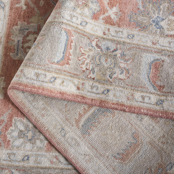 Safavieh Oushak Hand Knotted Area Rug - Timeless Elegance In Luxurious Wool & Cotton Blend For Your Home Rust ,Beige 80% Wool,20% Cotton Osh652p-6