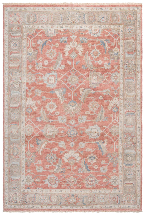 Safavieh Oushak Hand Knotted Area Rug - Timeless Elegance In Luxurious Wool & Cotton Blend For Your Home Rust ,Beige 80% Wool,20% Cotton Osh652p-6