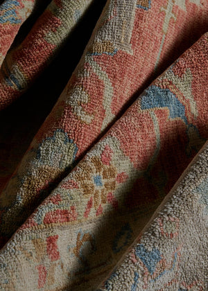 Safavieh Oushak Hand Knotted Area Rug - Timeless Elegance In Luxurious Wool & Cotton Blend For Your Home Rust ,Beige 80% Wool,20% Cotton Osh652p-6