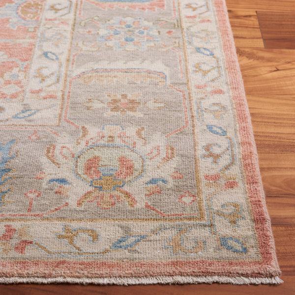 Safavieh Oushak Hand Knotted Area Rug - Timeless Elegance In Luxurious Wool & Cotton Blend For Your Home Rust ,Beige 80% Wool,20% Cotton Osh652p-6
