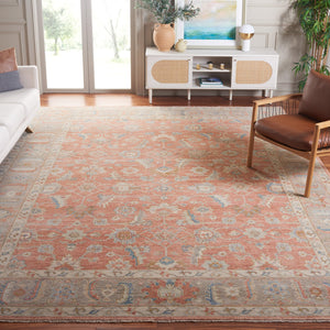 Safavieh Oushak Hand Knotted Area Rug - Timeless Elegance In Luxurious Wool & Cotton Blend For Your Home Rust ,Beige 80% Wool,20% Cotton Osh652p-6