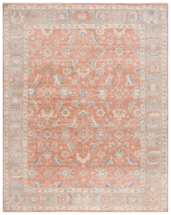 Safavieh Oushak Hand Knotted Area Rug - Timeless Elegance In Luxurious Wool & Cotton Blend For Your Home Rust ,Beige 80% Wool,20% Cotton Osh652p-6