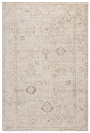 Safavieh Oushak Area Rug – Hand-knotted Luxury In Soft Wool & Cotton Blend For Timeless Elegance & Comfort Beige ,Light Grey 80% Wool,20% Cotton Osh654b-6