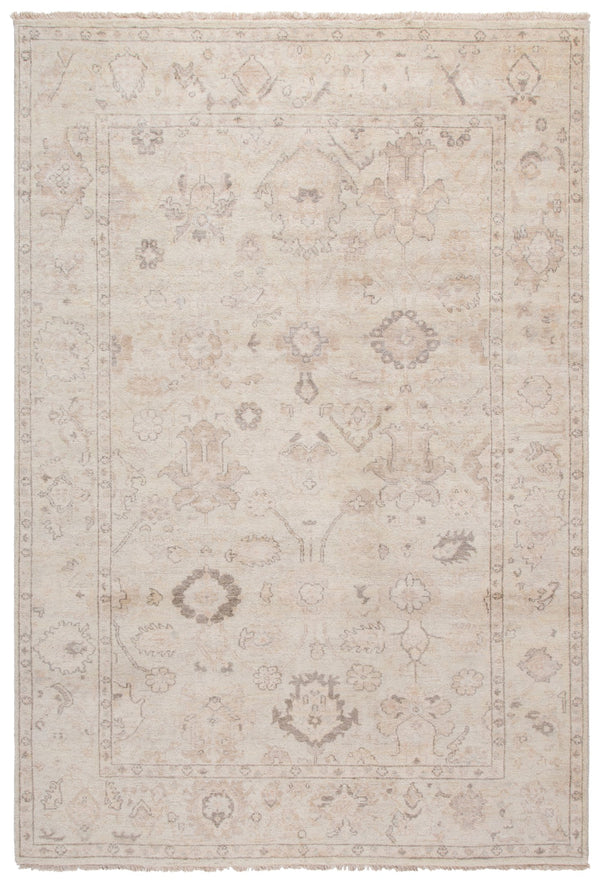 Safavieh Oushak Area Rug – Hand-knotted Luxury In Soft Wool & Cotton Blend For Timeless Elegance & Comfort Beige ,Light Grey 80% Wool,20% Cotton Osh654b-6