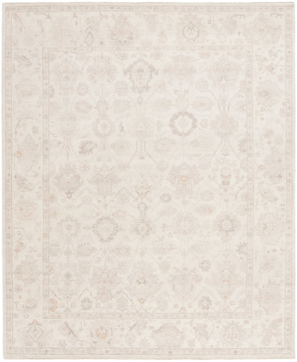 Safavieh Oushak Area Rug – Hand-knotted Luxury In Soft Wool & Cotton Blend For Timeless Elegance & Comfort Beige ,Light Grey 80% Wool,20% Cotton Osh654b-6