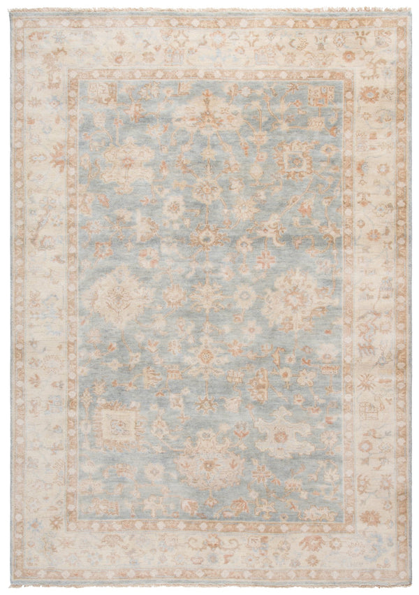 Safavieh Oushak Hand-knotted Area Rug – Exquisite Floral Motifs In Soft Hues For Timeless Elegance & Comfort Light Blue ,Beige 80% Wool,20% Cotton Osh655m-9