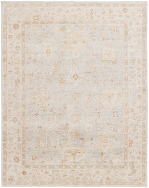 Safavieh Oushak Hand-knotted Area Rug – Exquisite Floral Motifs In Soft Hues For Timeless Elegance & Comfort Light Blue ,Beige 80% Wool,20% Cotton Osh655m-9