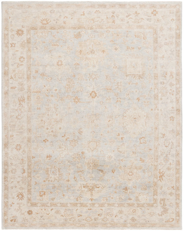 Safavieh Oushak Hand-knotted Area Rug – Exquisite Floral Motifs In Soft Hues For Timeless Elegance & Comfort Light Blue ,Beige 80% Wool,20% Cotton Osh655m-9