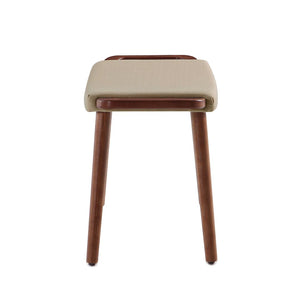 Manhattan Comfort Geta Mid-Century Modern Ottoman Barley and Antique Walnut OT001-BA