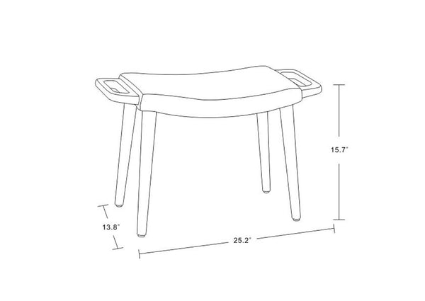 Geta Ottoman in Red and Antique Walnut OT001-RD Manhattan Comfort