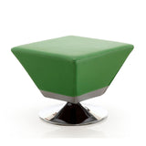 Manhattan Comfort Diamond Modern Ottoman Green and Polished Chrome OT002-GR