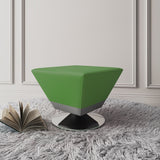 Manhattan Comfort Diamond Modern Ottoman Green and Polished Chrome OT002-GR