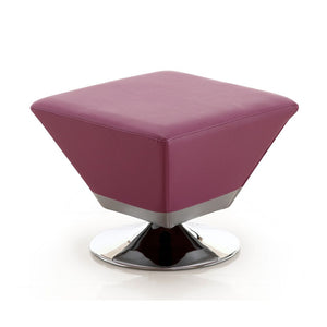 Manhattan Comfort Diamond Modern Ottoman Purple and Polished Chrome OT002-PL