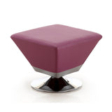 Manhattan Comfort Diamond Modern Ottoman Purple and Polished Chrome OT002-PL