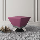 Manhattan Comfort Diamond Modern Ottoman Purple and Polished Chrome OT002-PL