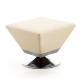 Manhattan Comfort Diamond Modern Ottoman Tan and Polished Chrome OT002-TN