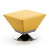 Manhattan Comfort Diamond Modern Ottoman Yellow and Polished Chrome OT002-YL