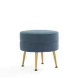 Bailey Ottoman in Blue with Gold Feet OT003-BL Manhattan Comfort