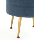 Bailey Ottoman in Blue with Gold Feet OT003-BL Manhattan Comfort