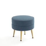 Bailey Ottoman in Blue with Gold Feet OT003-BL Manhattan Comfort